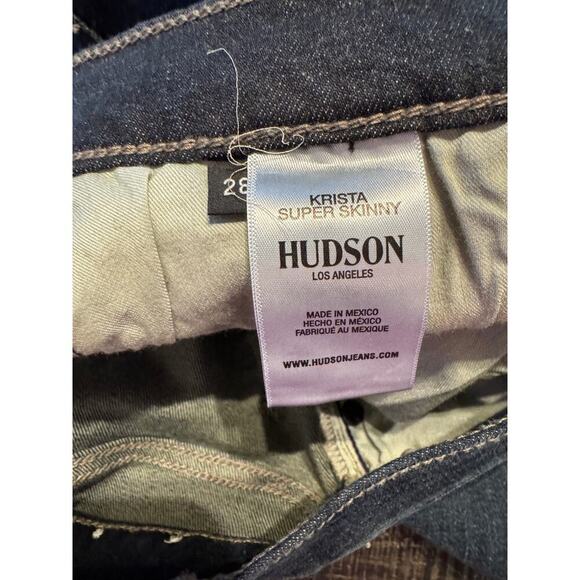 Hudson Jeans Krista Super Skinny Low-rise Non-Distressed Stretch, 28, Dark Blue - Picture 5 of 6